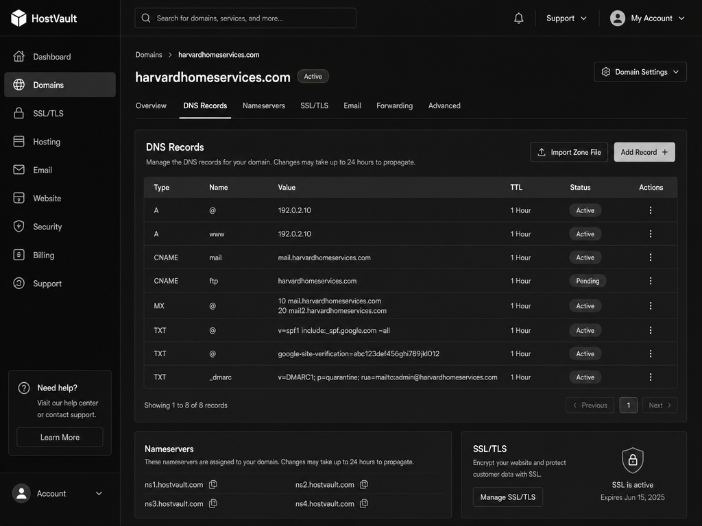 Domain Setup & Configuration screenshot
