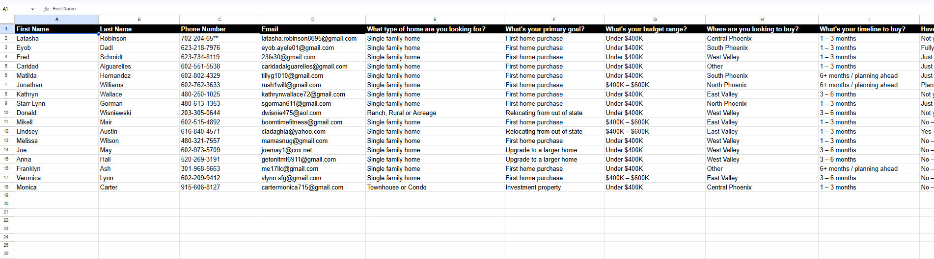 Lead Delivery via Google Sheets screenshot